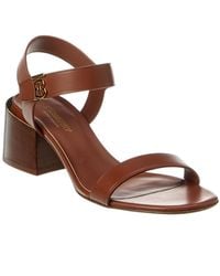 Burberry Monogram Motif Leather Sandal - Brown
