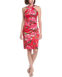 Eliza J - Twist Neck Tucked Waist Sheath Dress - Lyst