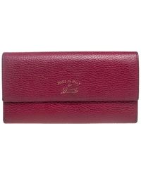 Gucci - Burgundy Leather Swing Continental Wallet (Authentic Pre-Owned) - Lyst