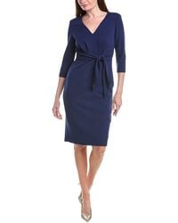 Adrianna Papell - Crepe Tie Waist Sheath Dress - Lyst