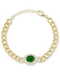 Chloe and Madison - 14k Over Silver Cz Chunky Evil Eye Bracelet - Lyst