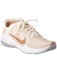 nike training air zoom fearless trainers in white and lime