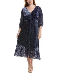 Johnny Was - Plus Ryan Burnout Velvet Silk-Blend Midi Dress - Lyst