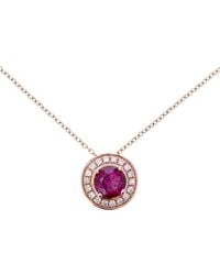 Le Vian - Positivity 14K Rose 1.03 Ct. Tw. Diamond & Rhodolite Pendant Necklace - Lyst