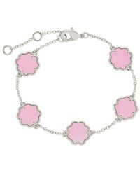 Sterling Forever - Rose Petal Station Bracelet - Lyst