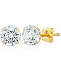 MaxColor - 14K Cz Stud Earrings - Lyst