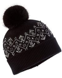 Sofiacashmere - Sofiacashmere Fairisle Embellished Cashmere Hat - Lyst