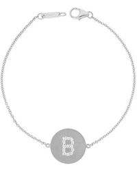 Nephora 14k 0.10 Ct. Tw. Diamond Disc Initial A-z Bracelet (a-z) - Metallic