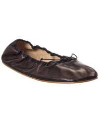 The Row - Bow Leather Flat - Lyst