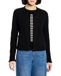 NIC+ZOE - Petite Fringe Mix Femme Knit Linen-Blend Jacket - Lyst