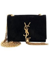 Saint Laurent - Suede Classic Monogram Tassel Crossbody Small (Authentic Pre-Loved) - Lyst