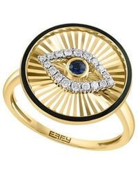 Effy Fine Jewelry - 14K 0.20 Ct. Tw. Diamond & Sapphire Ring - Lyst