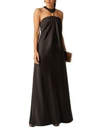 Adrianna Papell - Stretch Satin Long Dress - Lyst