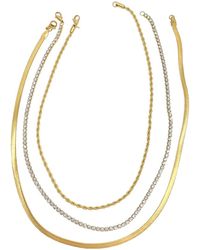 Adornia - 14k Plated Mixed Chain Necklace - Lyst