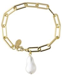 Rivka Friedman - 18K Plated 20Mm Pearl Stackable Bracelet - Lyst