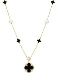 Italian Gold - 14K Gemstone Clover Pendant - Lyst