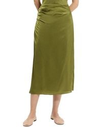 Theory - Crushed Satin Ruched Skirt - Lyst