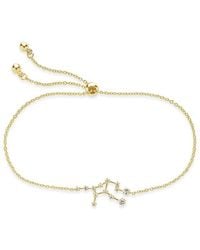 Sterling Forever - 14k Plated Cz Constellation Bolo Bracelet - Lyst