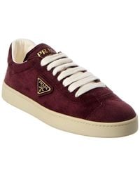 Prada - Logo Suede Sneaker - Lyst