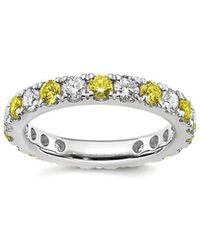 Lab Grown Gemstones - 14K 2.50 Ct. Tw. Lab-Grown Diamond & Lab-Grown Sapphire Eternity Ring - Lyst