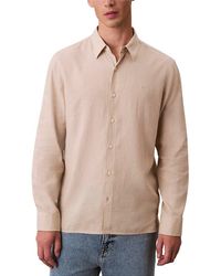 Calvin Klein - Classic Linen-Blend Shirt - Lyst