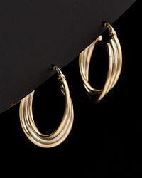 Italian Gold - 14k Two-tone Triple Hoops - Lyst