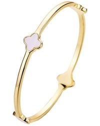 Adornia - 14K Plated Mother-Of-Pearl Clover Bangle Bracelet - Lyst