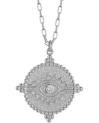 Glaze Jewelry - Silver Cz Evil Eye Necklace - Lyst