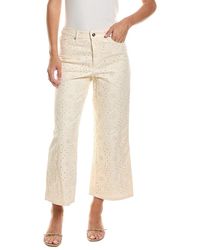 Cece - Straight Leg Denim Eyelet Pant - Lyst
