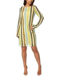 Bebe - Stripe Long Sleeve Crochet Dress - Lyst