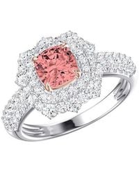 Lab Grown Diamonds - 14K 2.00 Ct. Tw. Lab-Grown Diamond Halo Engagement Ring - Lyst