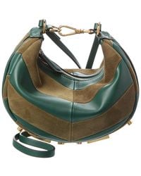 Fendi - Graphy Mini Leather & Suede Hobo Bag - Lyst