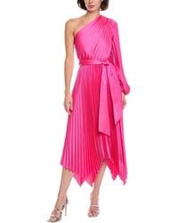 MILLY - Essi Solid Pleated One-Shoulder Maxi Dress - Lyst