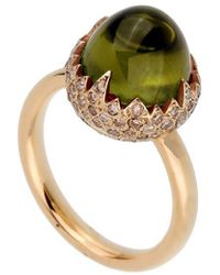 Pomellato - 18K Two-Tone 6.78 Ct. Tw. Diamond & Peridot Ring (Authentic Pre- Owned) - Lyst