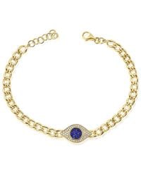 Sabrina Designs - 14k 0.29 Ct. Tw. Diamond & Sapphire Evil Eye Link Bracelet - Lyst