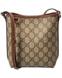 Gucci - Gg Emblem Nano Gg Supreme Canvas & Leather Bucket Bag - Lyst
