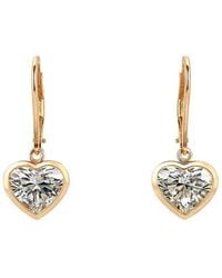 Prince Diamond & Jewelry - 14K 4.16 Ct. Tw. Lab-Grown Diamond Lab-Grown Heart Earrings - Lyst