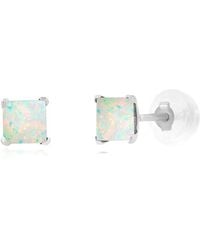 MaxColor - 14K 0.20 Ct. Tw. Lab-Grown Opal Studs - Lyst