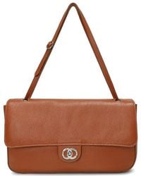 Tiffany & Fred Paris - Premium Pebbled Leather Turnlock Shoulder Bag - Lyst
