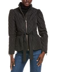 Kensie - Quilted Puff Sleeved Belted Jacket - Lyst