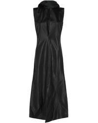 Givenchy - Lavalliere Leather Midi Dress - Lyst