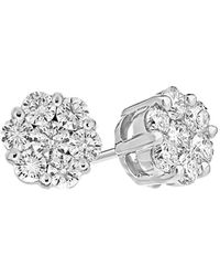 Suzy Levian - 14k 2.00 Ct. Tw. Diamond Cluster Earrings - Lyst