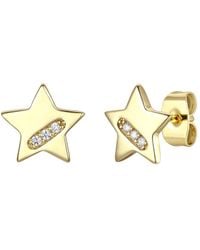 Rachel Glauber - 14k Plated Cz Star Earrings - Lyst