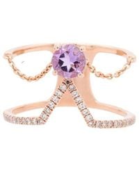 Diana M. Jewels - Fine Jewelry 14k Rose Gold 0.58 Ct. Tw. Diamond & Amethyst Half-eternity Ring - Lyst