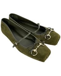 Gucci - Suede Horsebit Mary Jane Ballet Flat (Authentic Pre-Loved) - Lyst