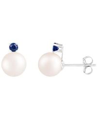 Splendid - Vermeil Sapphire 7-7.5mm Pearl Earrings - Lyst