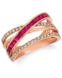 Le Vian - Le Vian 14k Rose Gold 1.07 Ct. Tw. Diamond & Ruby Ring - Lyst