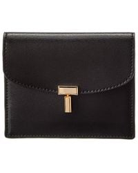 TOTEME - T Lock Fold-Over Small Leather Card Case - Lyst