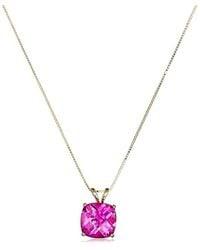 MaxColor - 14k 2.25 Ct. Tw. Lab-grown Pink Sapphire Pendant Necklace - Lyst