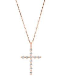 Effy Fine Jewelry - 14K Rose 0.43 Ct. Tw. Diamond Necklace - Lyst